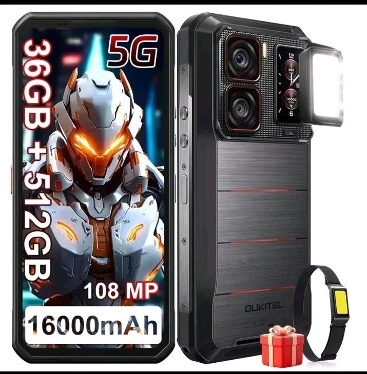 OUKITEL WP300 5G Outdoor Smartphone – 36GB RAM, 512GB Speicher, 120Hz, 108MP