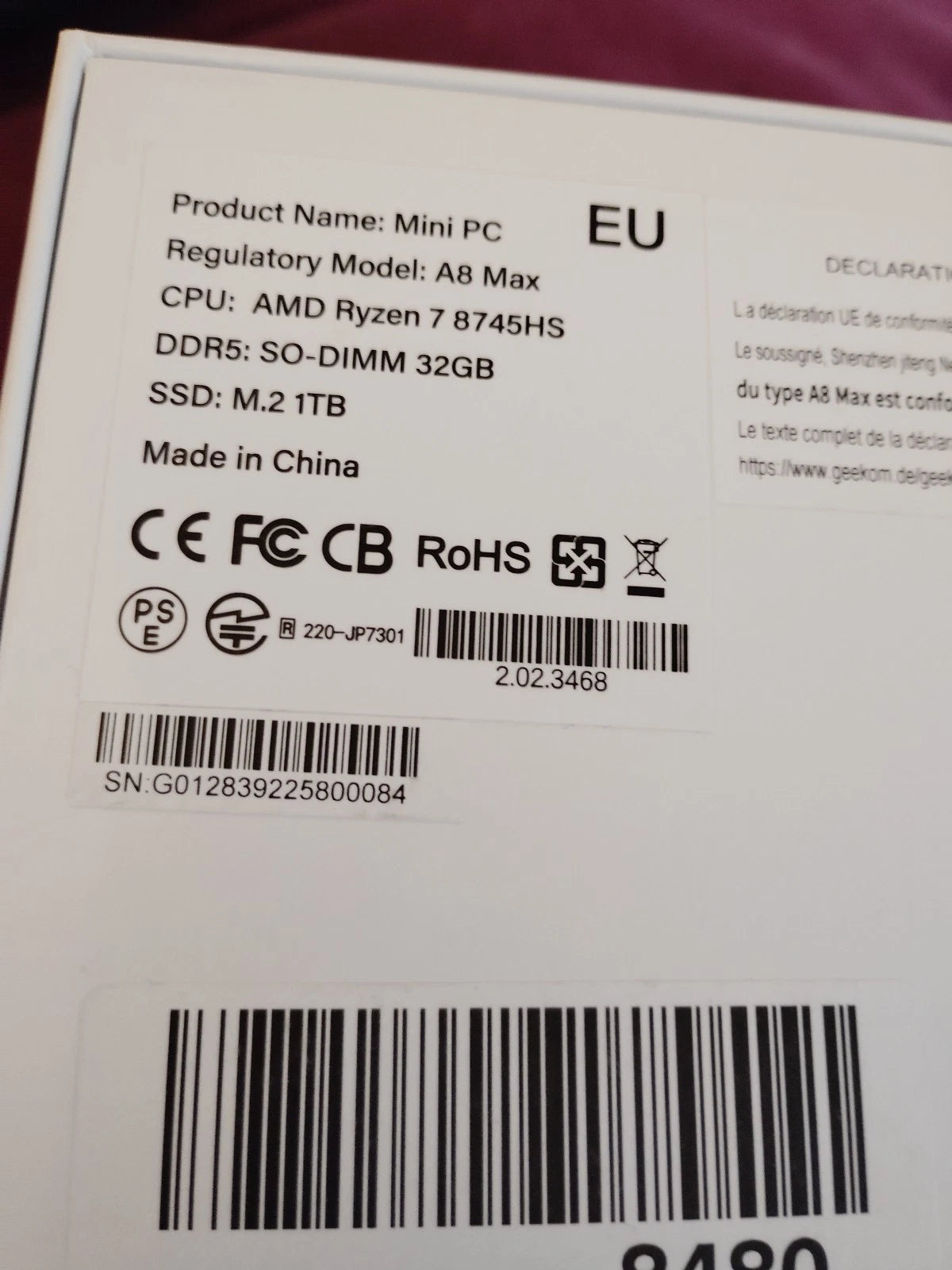 GEEKOM A8 Max Mini PC – Ryzen 7, 32GB RAM, 1TB SSD, Windows 11 Pro
