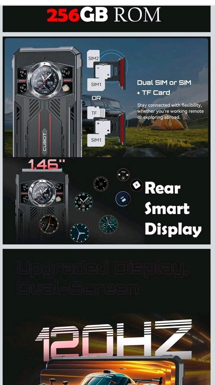 CUBOT KingKong 11 5G Smartphone – 32GB RAM, 256GB Speicher, 108MP, 120Hz Display