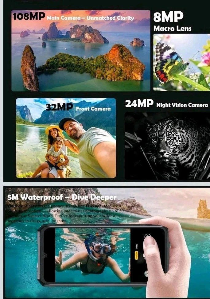 CUBOT KingKong 11 5G Smartphone – 32GB RAM, 256GB Speicher, 108MP, 120Hz Display
