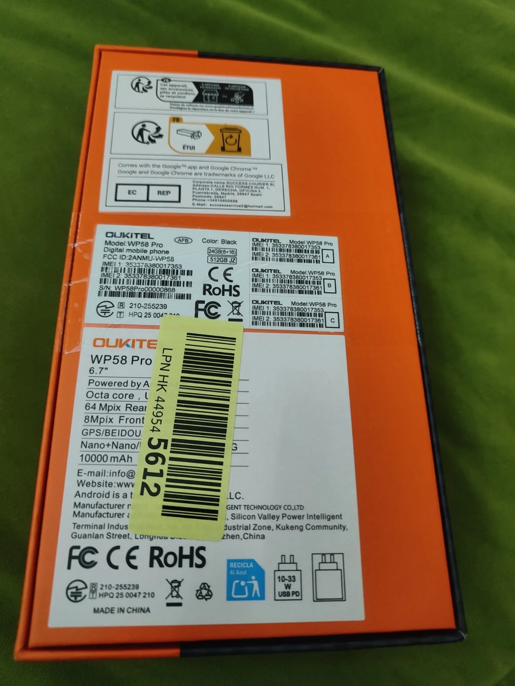 OUKITEL WP58 Pro 5G Outdoor Smartphone – 24GB RAM, 512GB Speicher, 10000mAh, Android 15