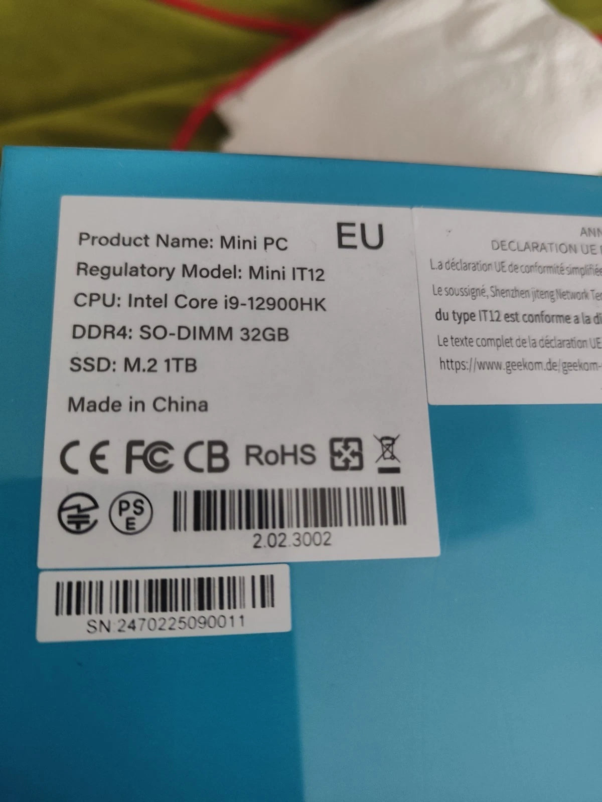 GEEKOM IT12 Mini PC – Intel i9-12900HK, 32GB RAM, 1TB SSD, Windows 11 Pro