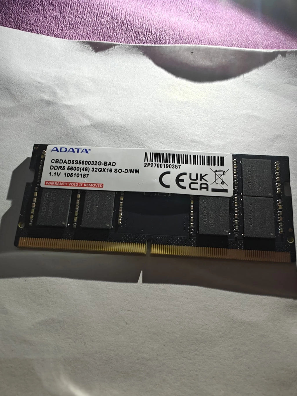 ADATA 32GB DDR5 RAM – 5600MHz SO-DIMM (1x32GB) (Gebraucht)